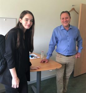 Picture of Sophie and Managing Director Mattias in his office